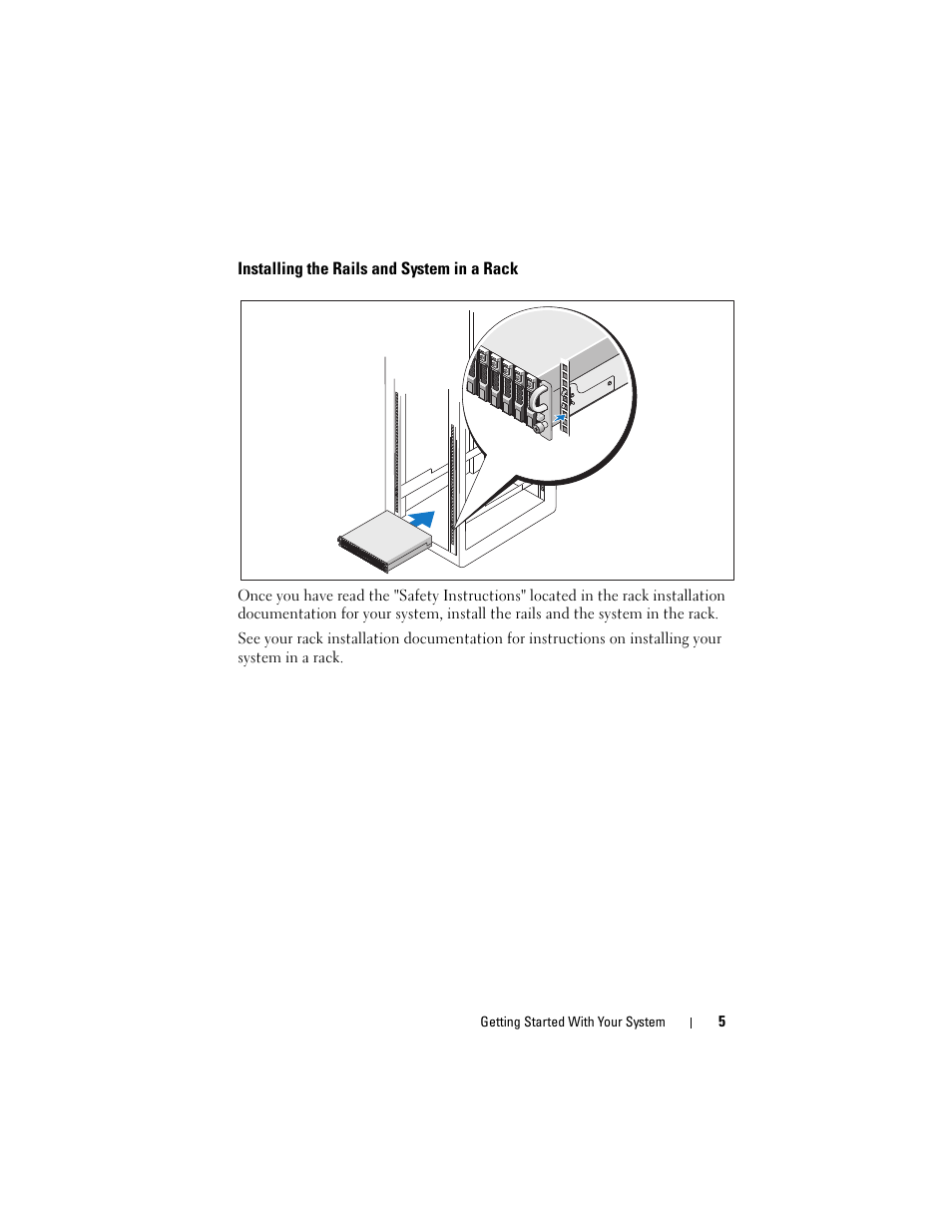Installing the rails and system in a rack | Dell PowerVault MD1120 User Manual | Page 7 / 124