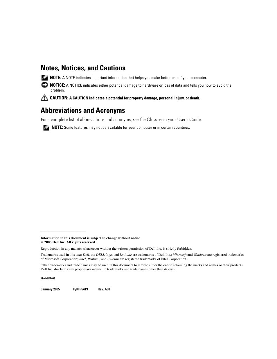 Abbreviations and acronyms | Dell Latitude X1 User Manual | Page 2 / 176