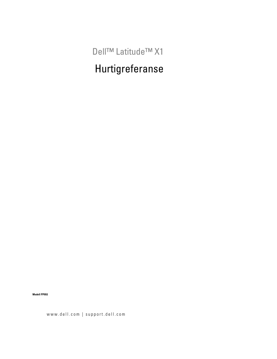 Hurtigreferanse, Dell™ latitude™ x1 | Dell Latitude X1 User Manual | Page 67 / 176