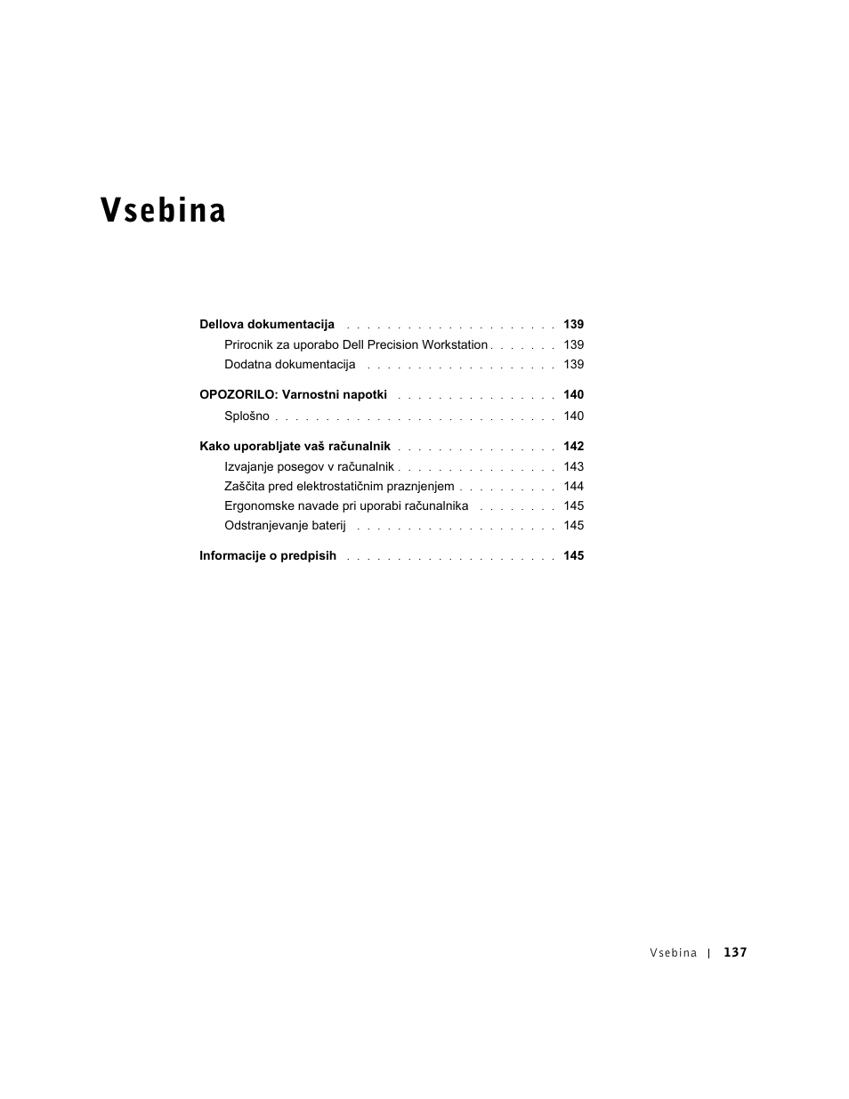 Vsebina | Dell Precision 350 User Manual | Page 138 / 172