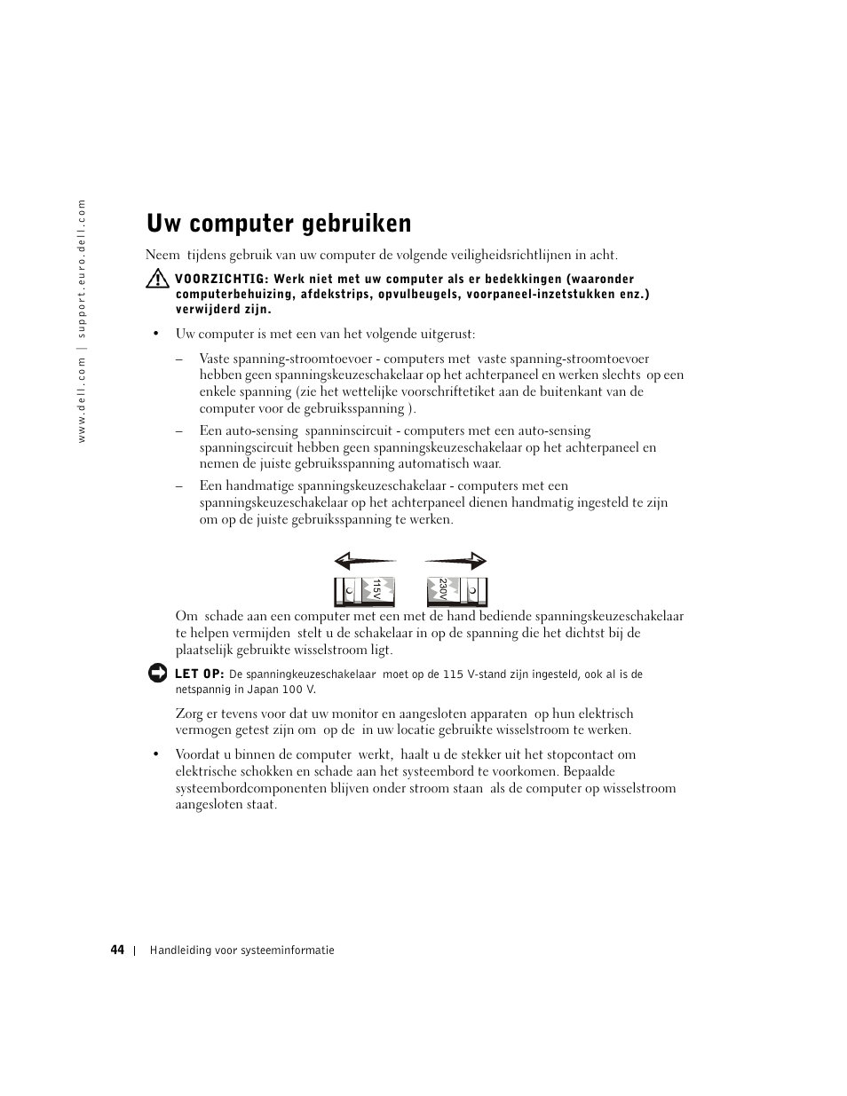Uw computer gebruiken | Dell Precision 350 User Manual | Page 45 / 172