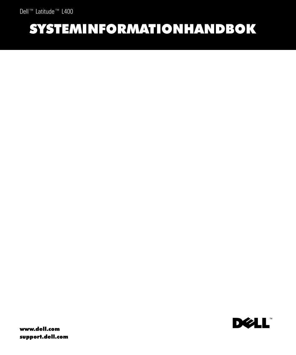 Systeminformationhandbok | Dell Latitude L400 User Manual | Page 125 / 170