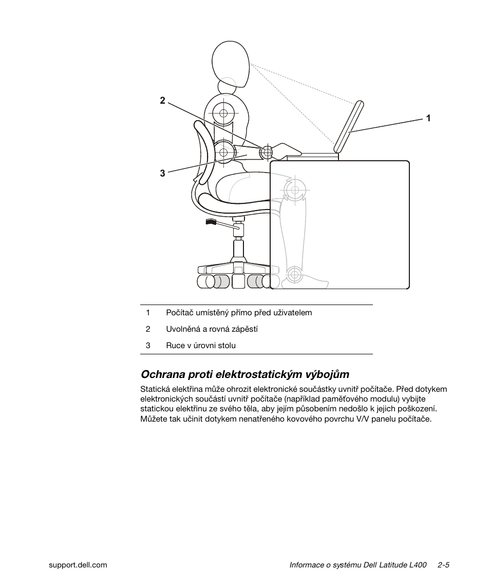 Ochrana proti elektrostatickým výbojům | Dell Latitude L400 User Manual | Page 35 / 170
