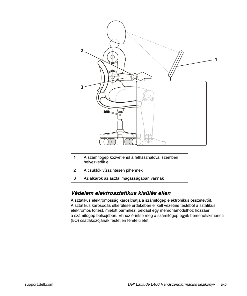Védelem elektrosztatikus kisülés ellen | Dell Latitude L400 User Manual | Page 81 / 170