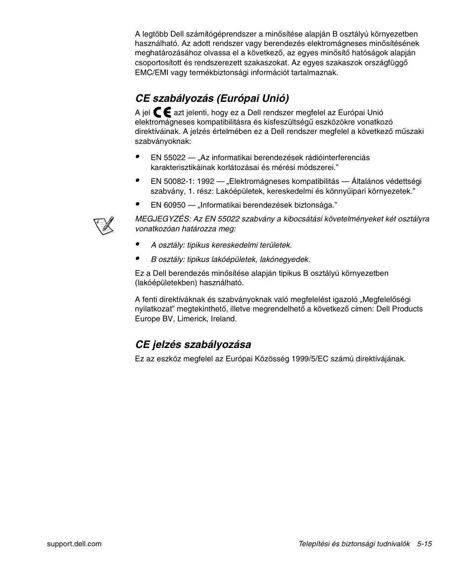 Ce szabályozás (európai unió), Ce jelzés szabályozása | Dell Latitude L400 User Manual | Page 91 / 170