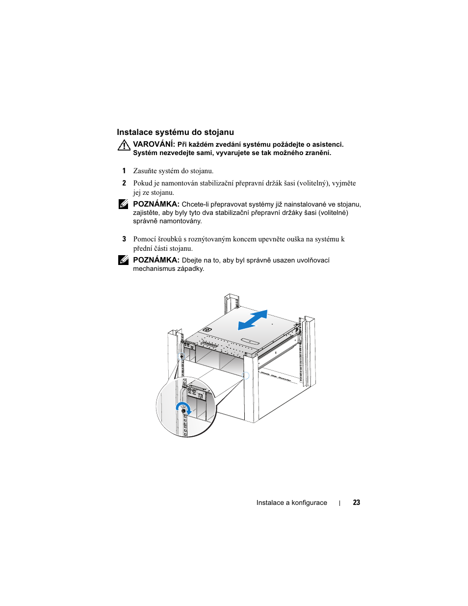 Instalace systému do stojanu | Dell PowerEdge C5220 User Manual | Page 25 / 168