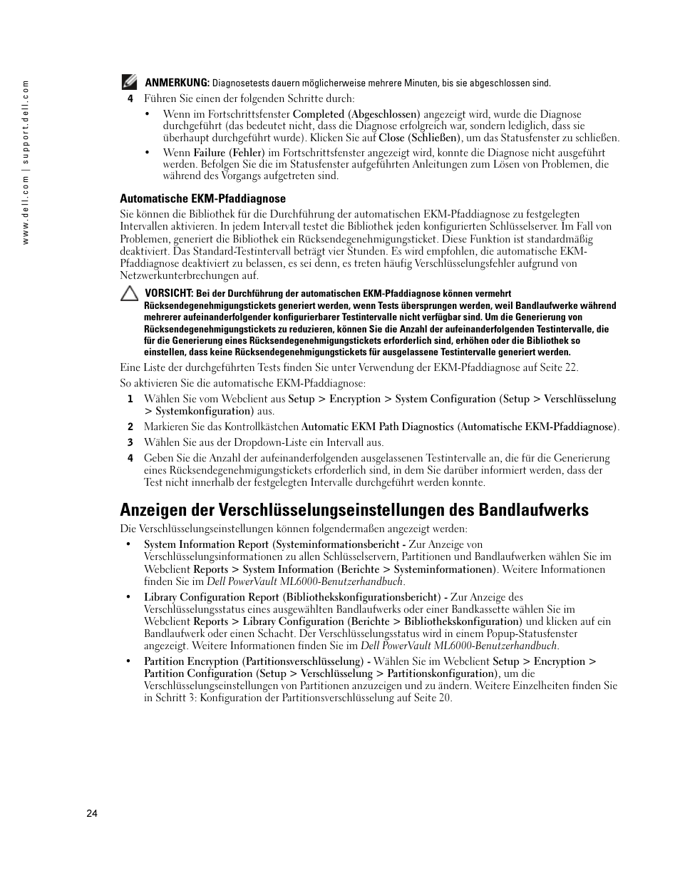 Automatische ekm-pfaddiagnose | Dell PowerVault ML6000 User Manual | Page 24 / 66