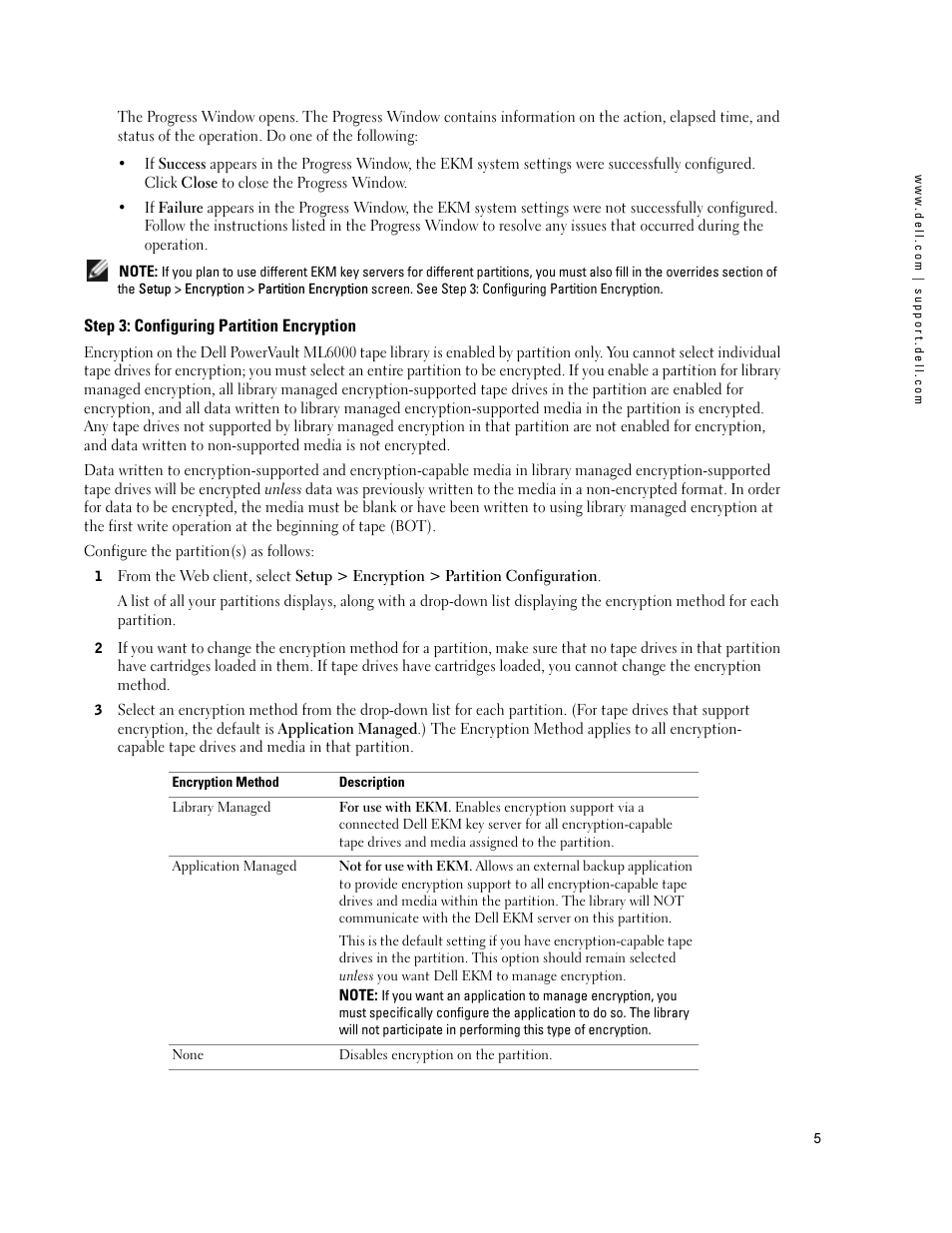 Step 3: configuring partition encryption | Dell PowerVault ML6000 User Manual | Page 5 / 66