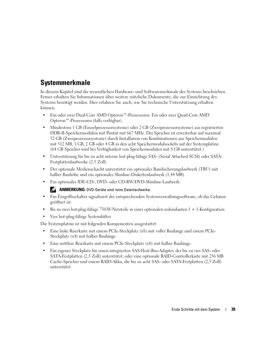 Systemmerkmale | Dell PowerEdge 2970 User Manual | Page 41 / 110