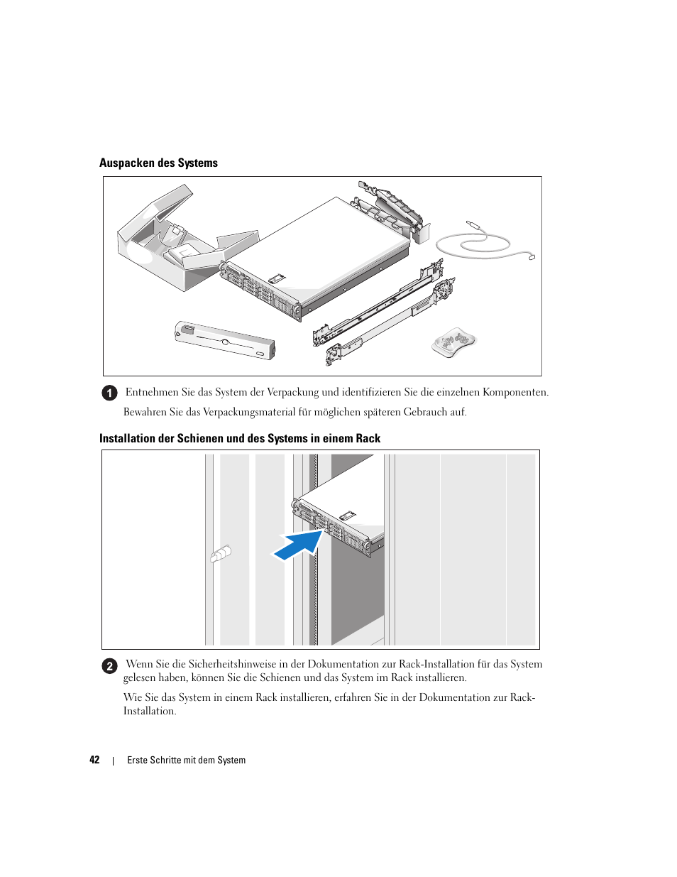 Auspacken des systems | Dell PowerEdge 2970 User Manual | Page 44 / 110