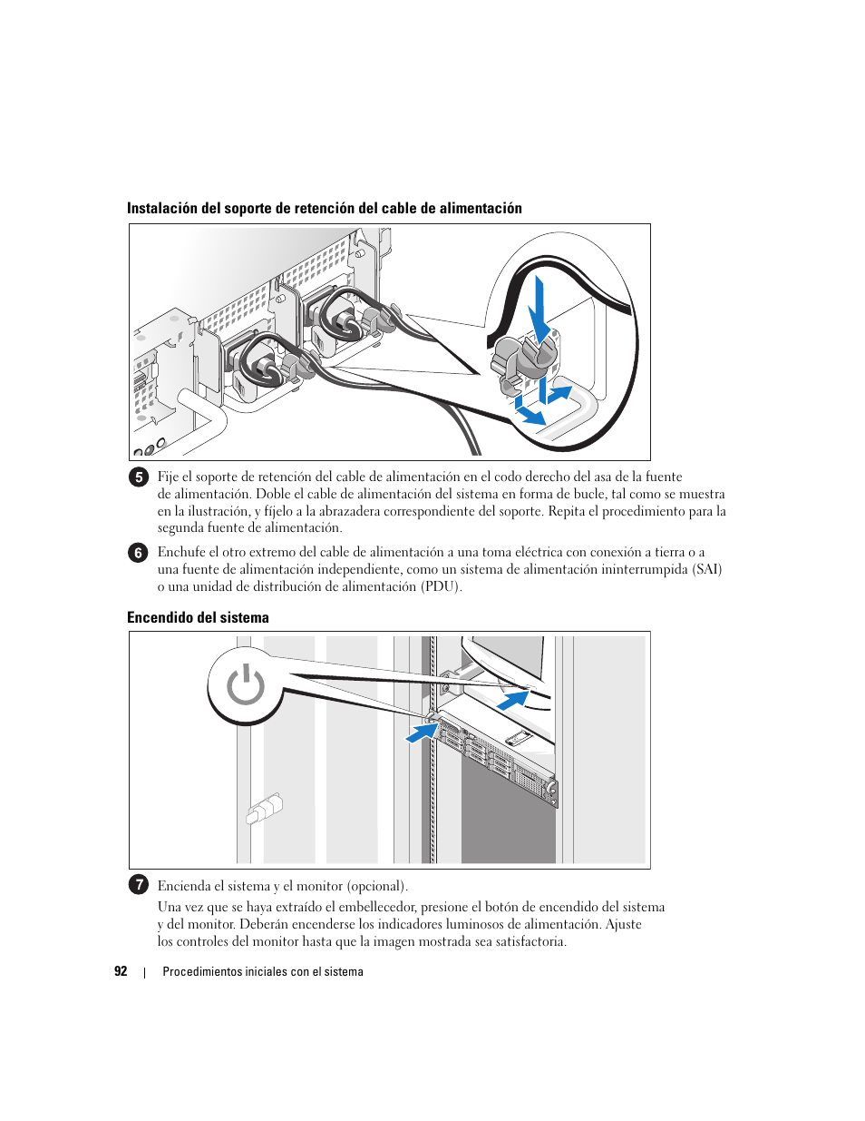 Encendido del sistema | Dell PowerEdge 2970 User Manual | Page 94 / 110
