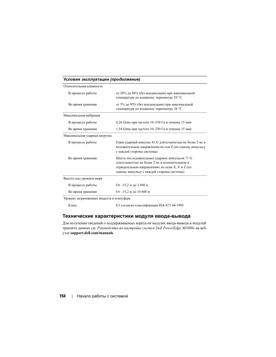 Технические характеристики модуля ввода-вывода | Dell PowerEdge M710 User Manual | Page 156 / 224