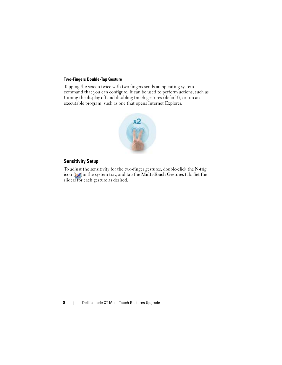 Sensitivity setup | Dell Latitude XT User Manual | Page 10 / 148