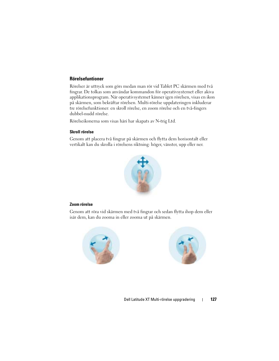 Rörelsefuntioner | Dell Latitude XT User Manual | Page 129 / 148