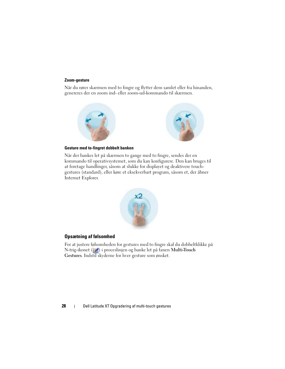 Opsætning af følsomhed | Dell Latitude XT User Manual | Page 30 / 148
