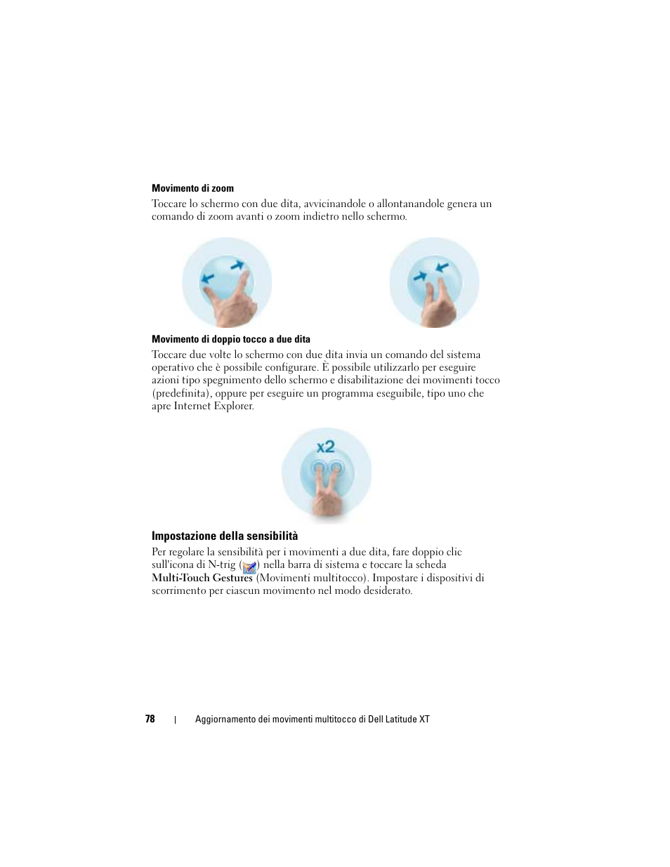 Impostazione della sensibilità | Dell Latitude XT User Manual | Page 80 / 148