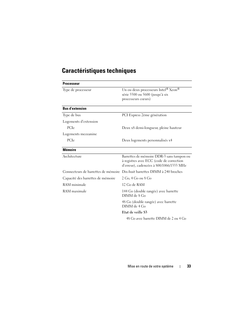 Caractéristiques techniques | Dell PowerEdge C2100 User Manual | Page 35 / 118