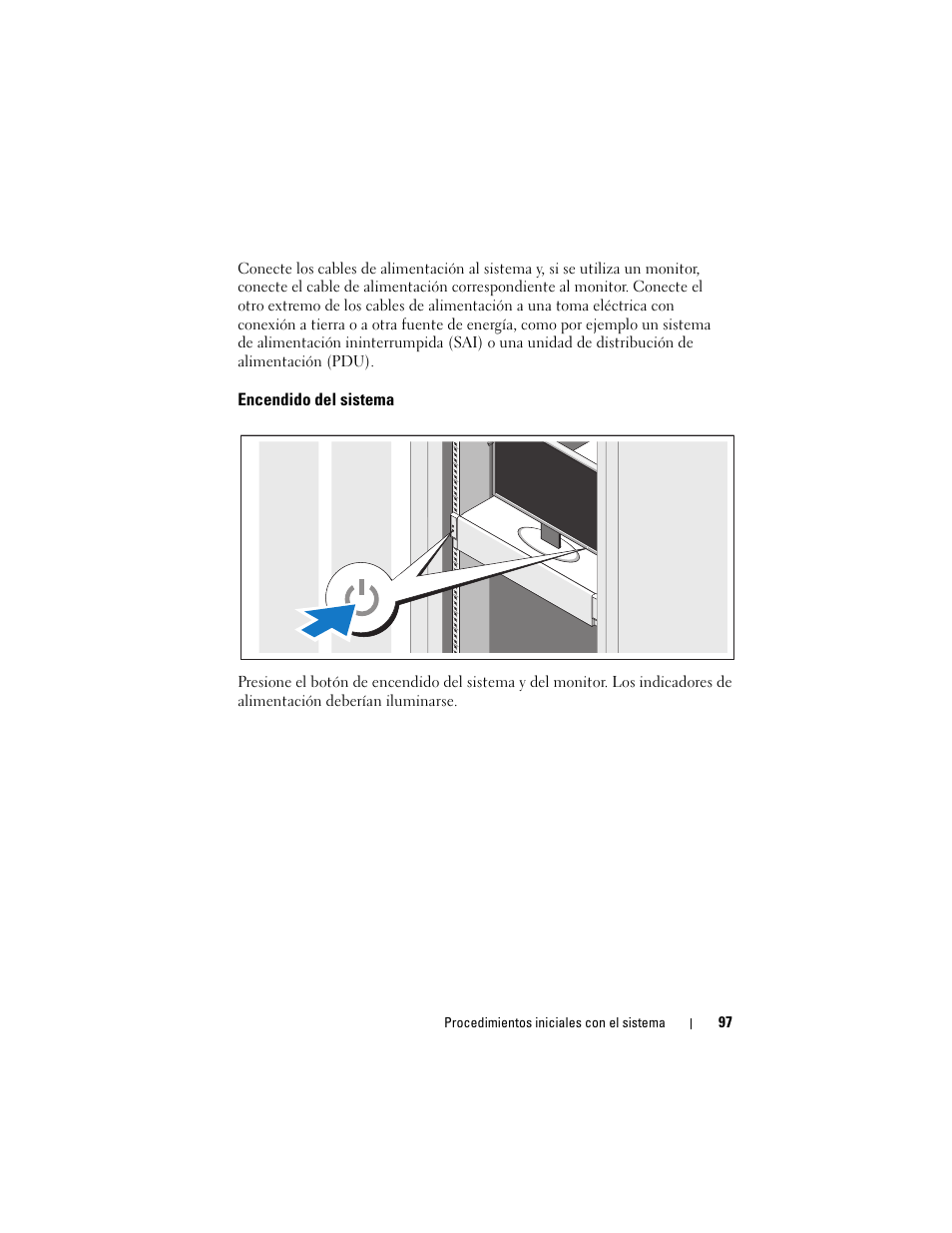 Encendido del sistema | Dell PowerEdge C2100 User Manual | Page 99 / 118
