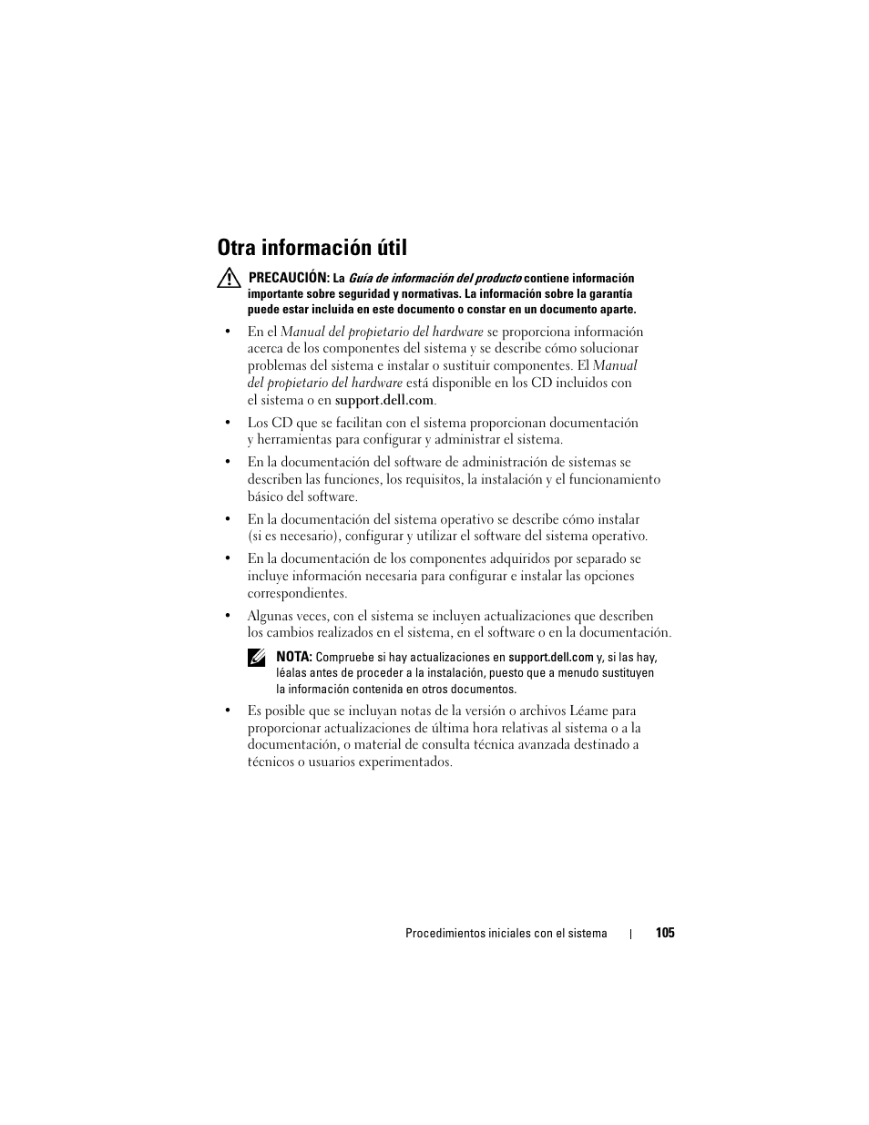 Otra información útil | Dell PowerEdge T300 User Manual | Page 107 / 128