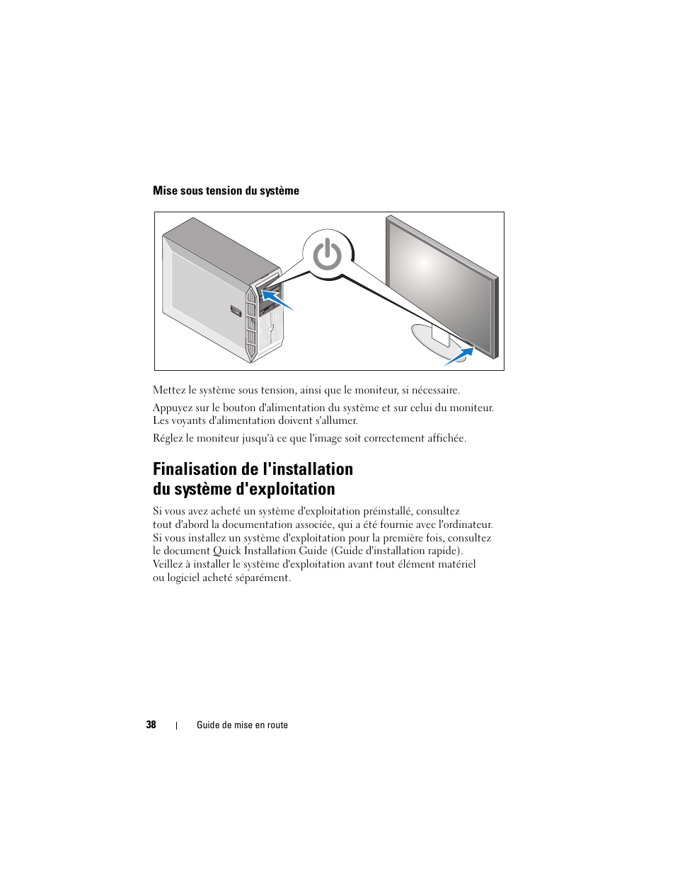 Mise sous tension du système | Dell PowerEdge T300 User Manual | Page 40 / 128