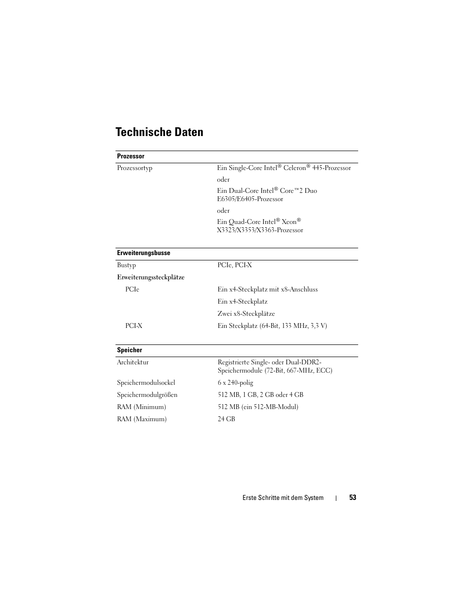 Technische daten | Dell PowerEdge T300 User Manual | Page 55 / 128