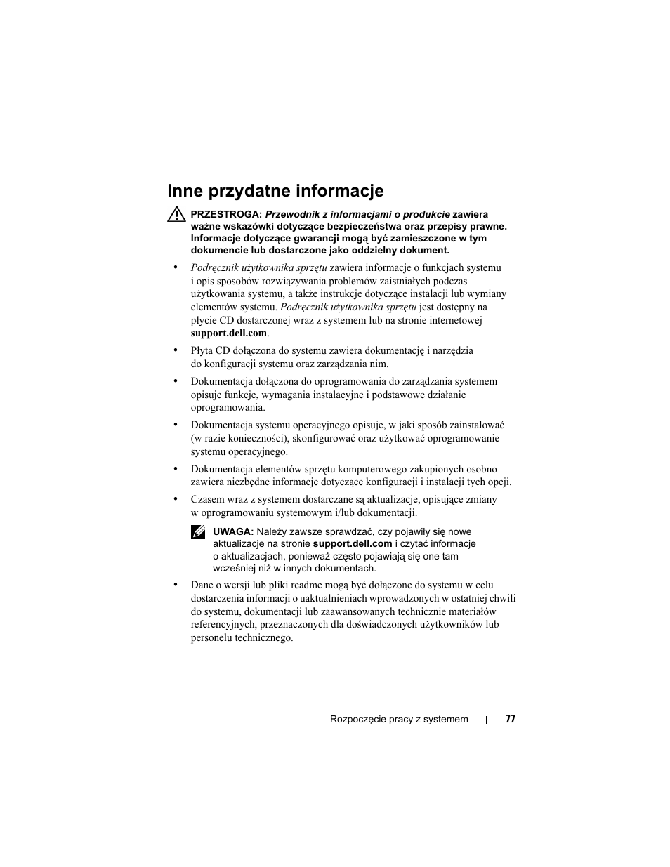 Inne przydatne informacje | Dell PowerEdge T300 User Manual | Page 79 / 128