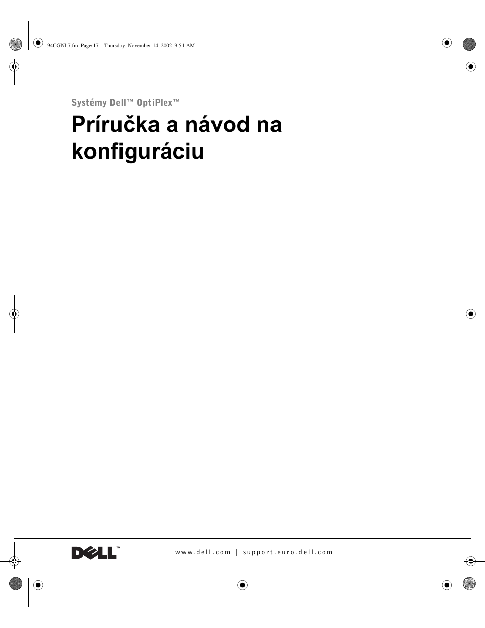 Príručka a návod na konfiguráciu | Dell OptiPlex GX270 User Manual | Page 172 / 238