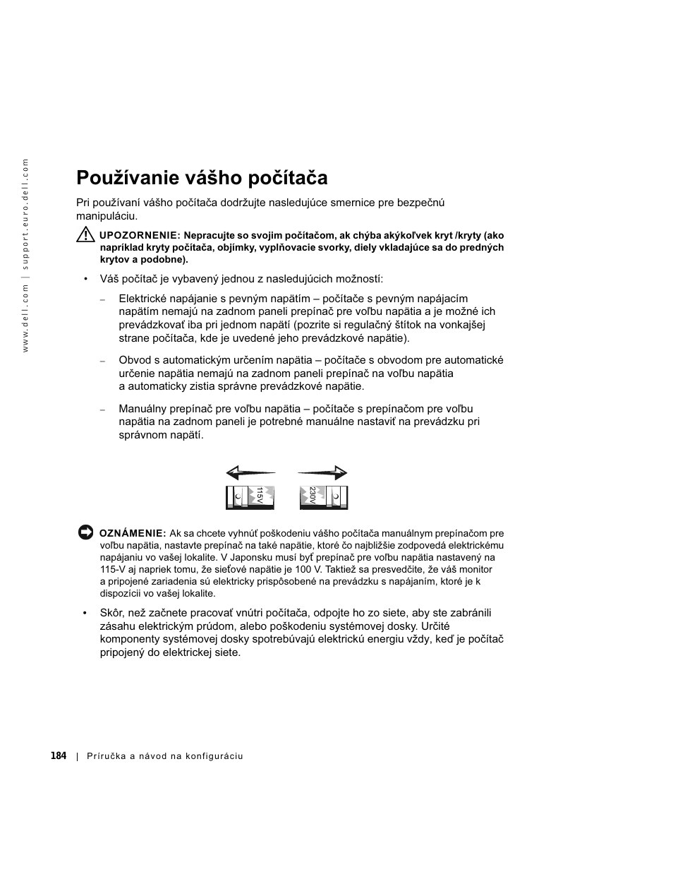 Používanie vášho počítača | Dell OptiPlex GX270 User Manual | Page 185 / 238