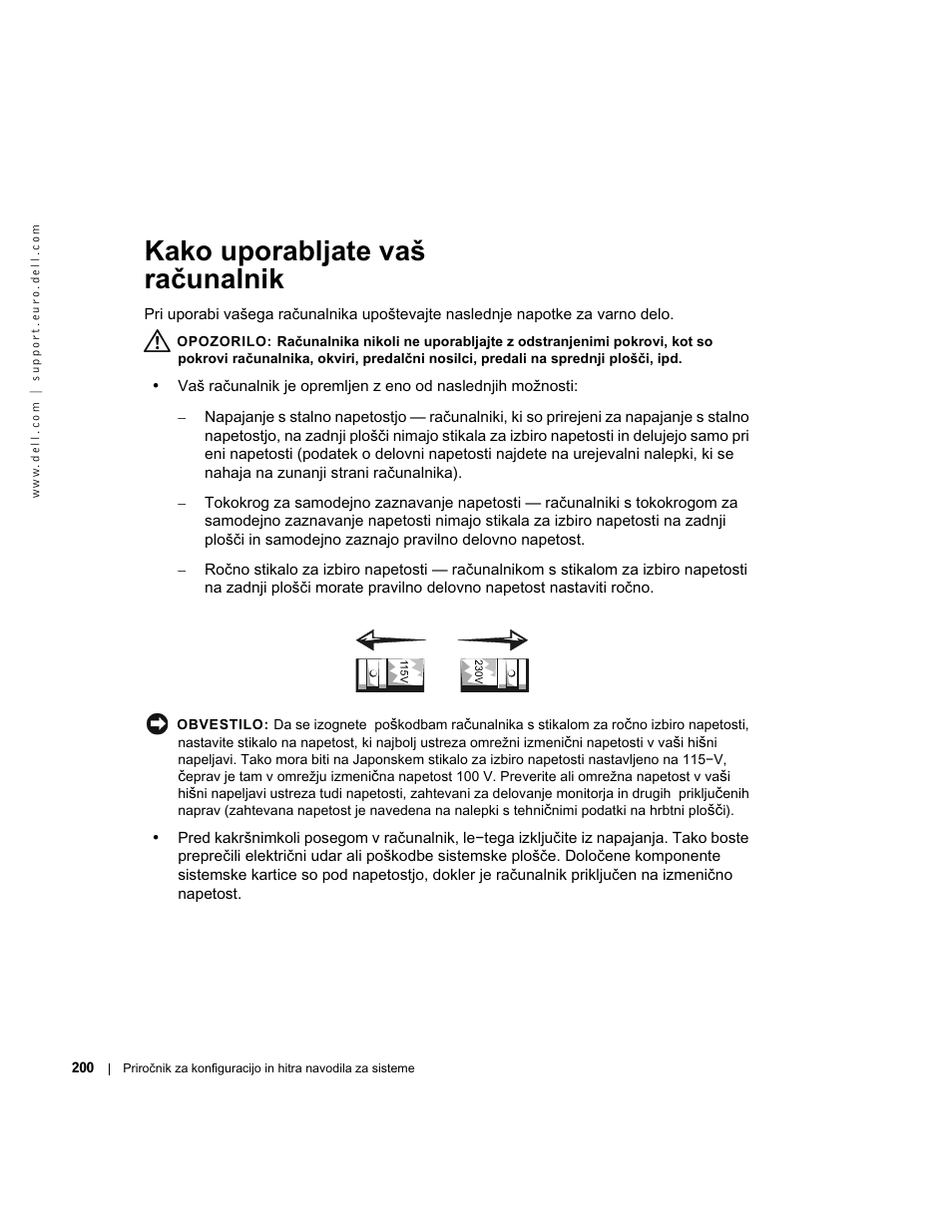 Kako uporabljate vaš računalnik | Dell OptiPlex GX270 User Manual | Page 201 / 238