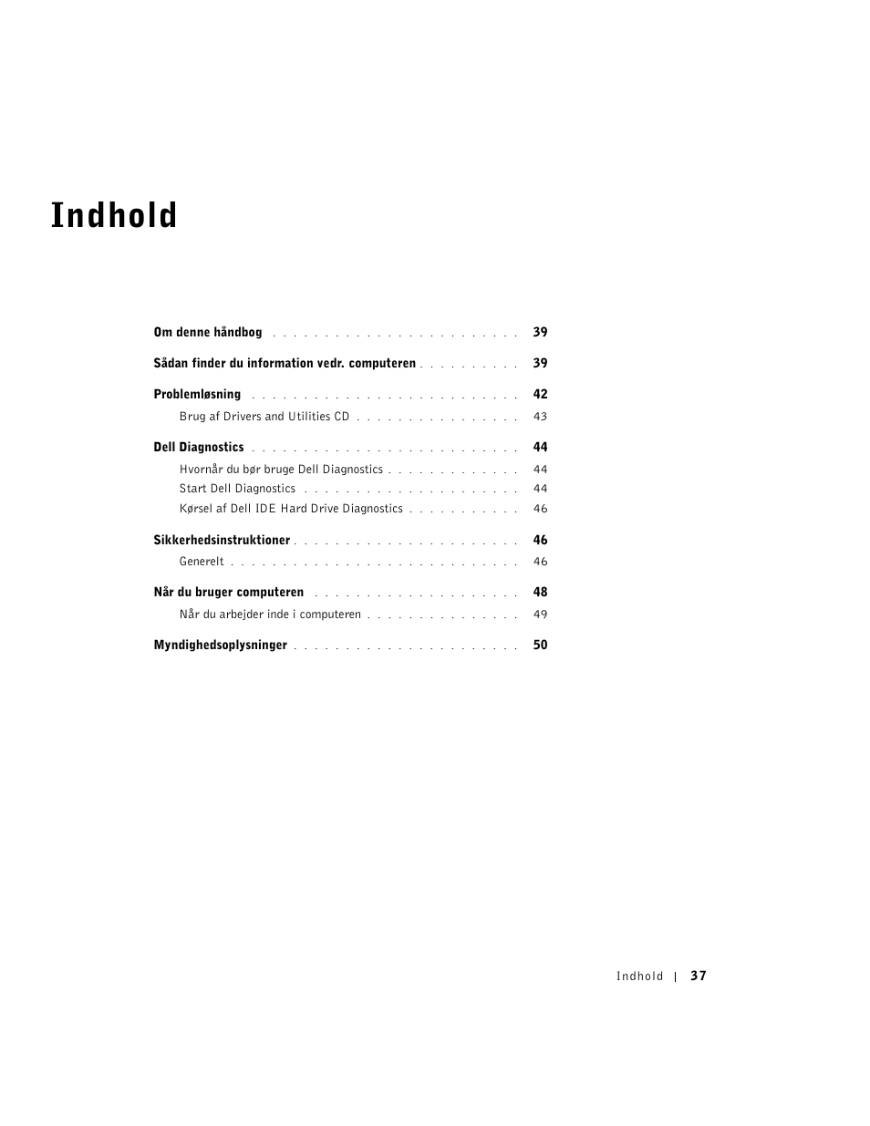 Indhold | Dell OptiPlex GX270 User Manual | Page 38 / 238