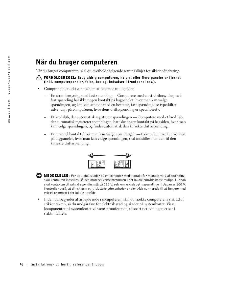 Når du bruger computeren | Dell OptiPlex GX270 User Manual | Page 49 / 238