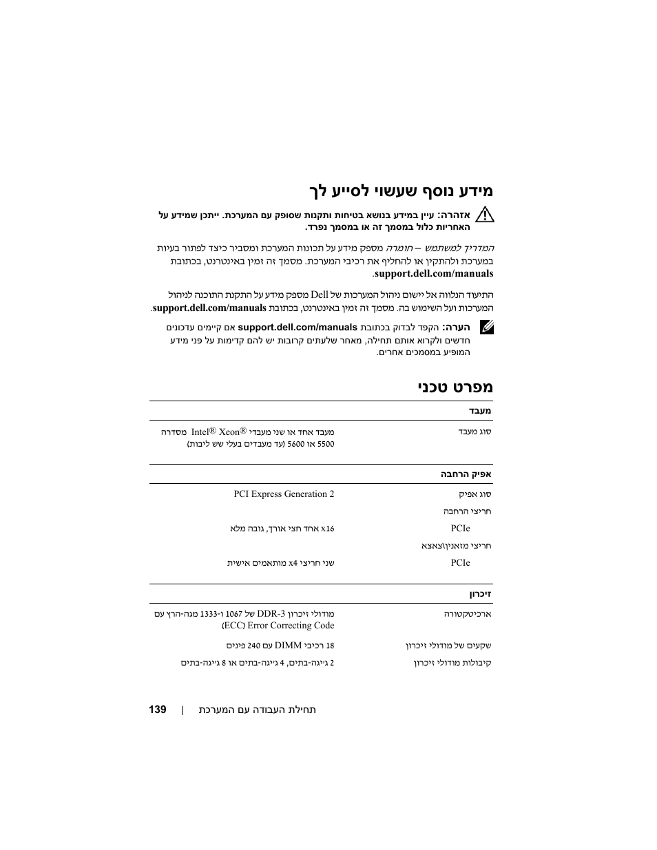 עדימ ףסונ יושעש עייסל ךל, טרפמ ינכט | Dell PowerEdge C1100 User Manual | Page 141 / 144