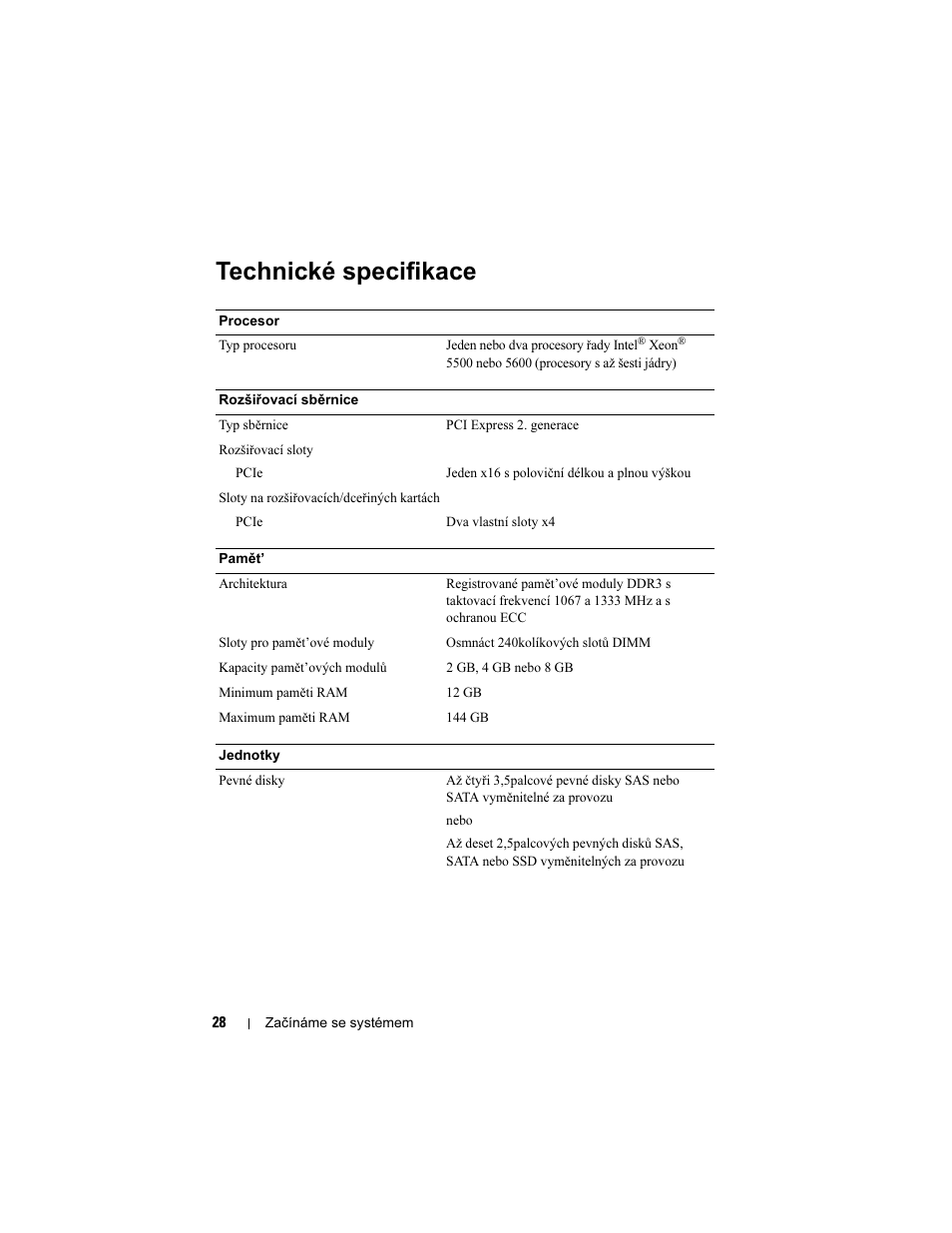 Technické specifikace | Dell PowerEdge C1100 User Manual | Page 30 / 144