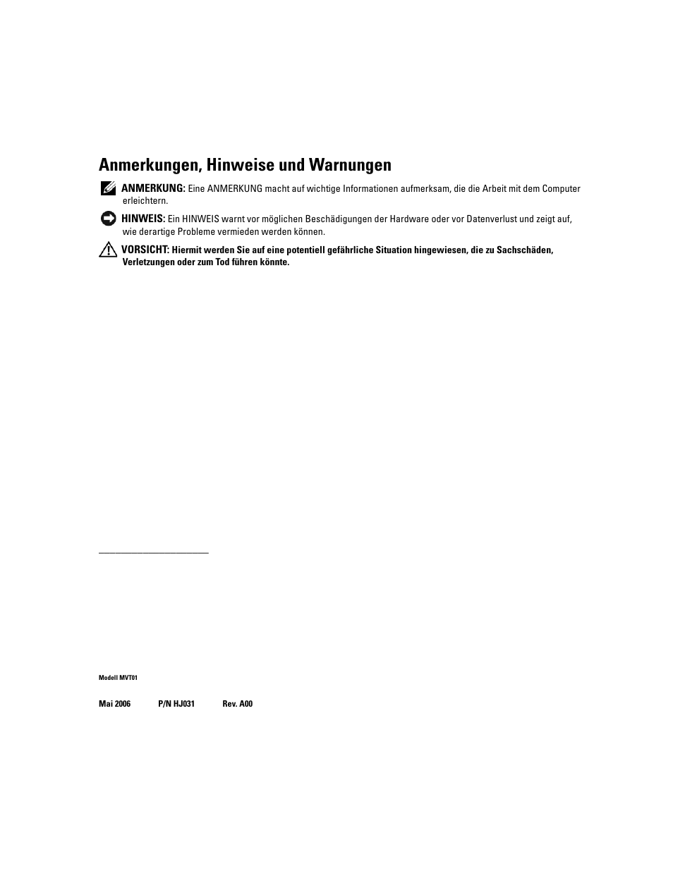 Anmerkungen, hinweise und warnungen | Dell POWEREDGE 840 User Manual | Page 40 / 110