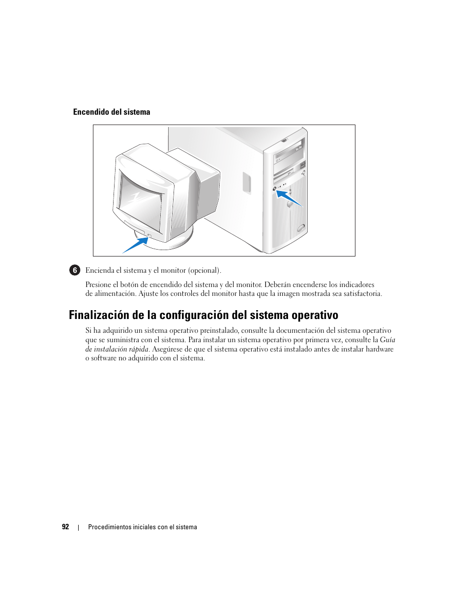 Encendido del sistema | Dell POWEREDGE 840 User Manual | Page 94 / 110