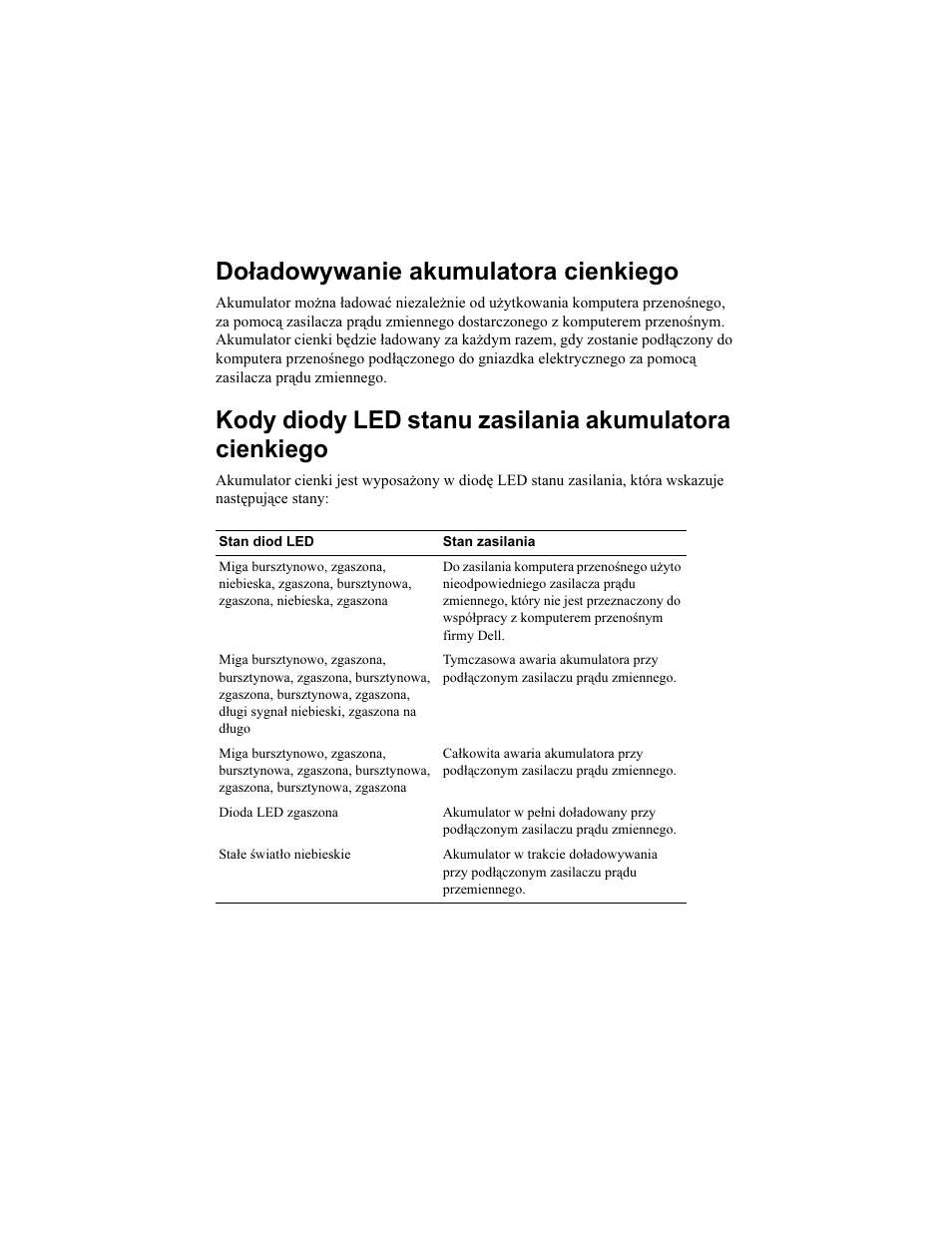 Doładowywanie akumulatora cienkiego | Dell Latitude XT2 User Manual | Page 44 / 92