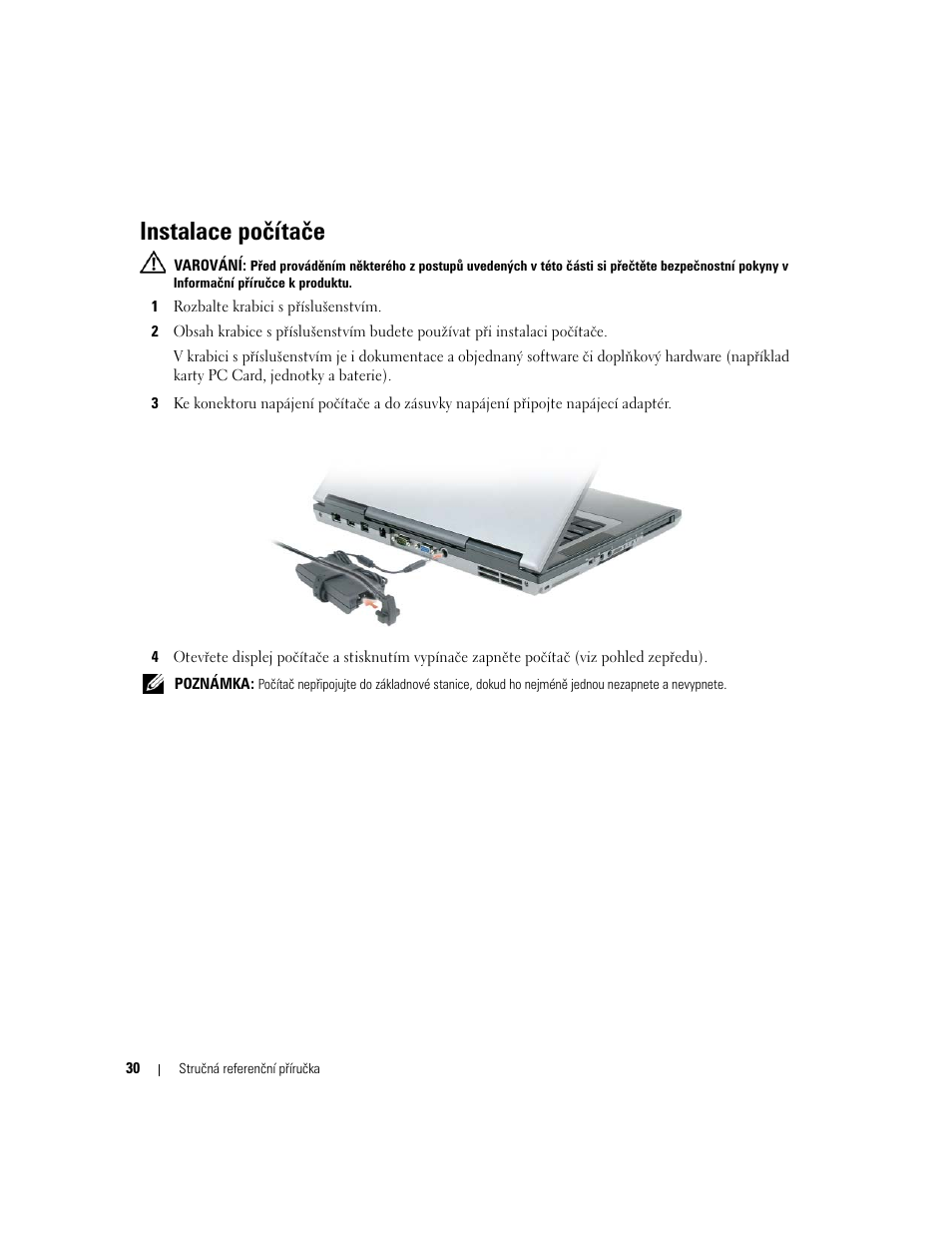 Instalace počítače | Dell Latitude D820 User Manual | Page 30 / 110