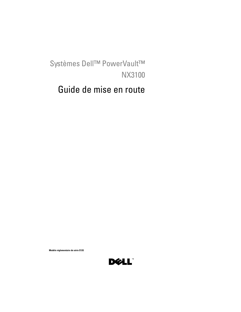 Guide de mise en route, Systèmes dell™ powervault™ nx3100 | Dell PowerVault NX3100 User Manual | Page 27 / 124