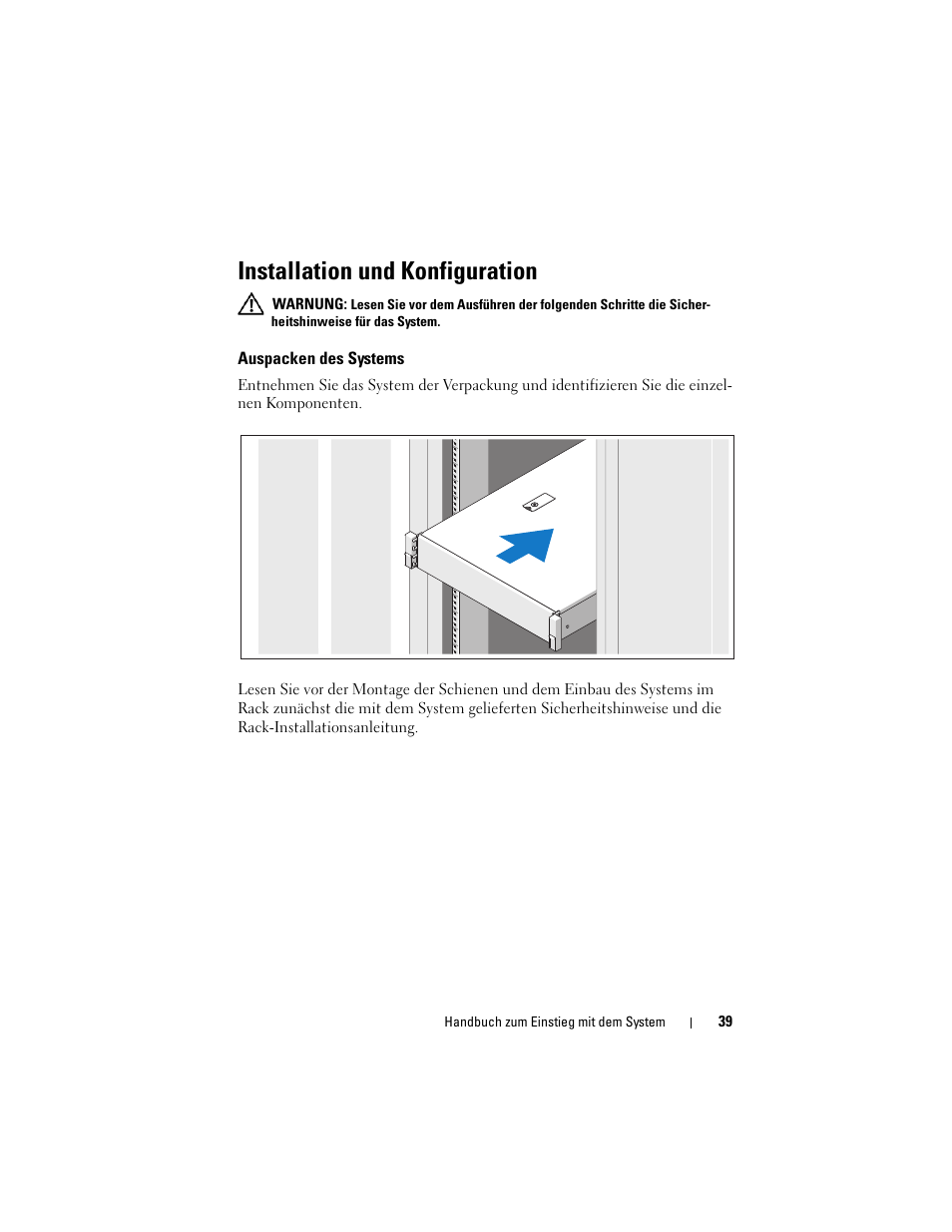 Installation und konfiguration, Auspacken des systems | Dell PowerVault NX3100 User Manual | Page 41 / 124