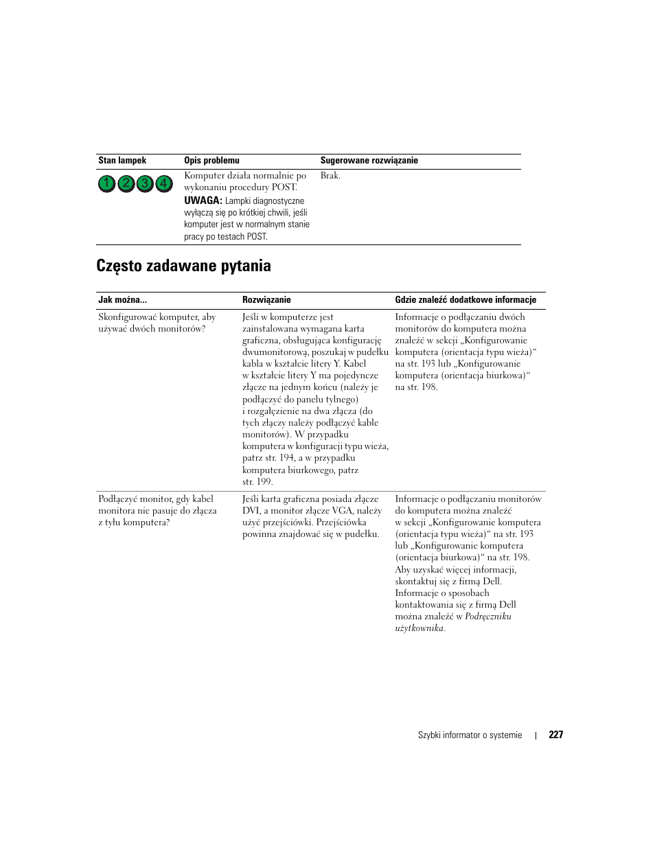 Często zadawane pytania | Dell Precision 380 User Manual | Page 227 / 372