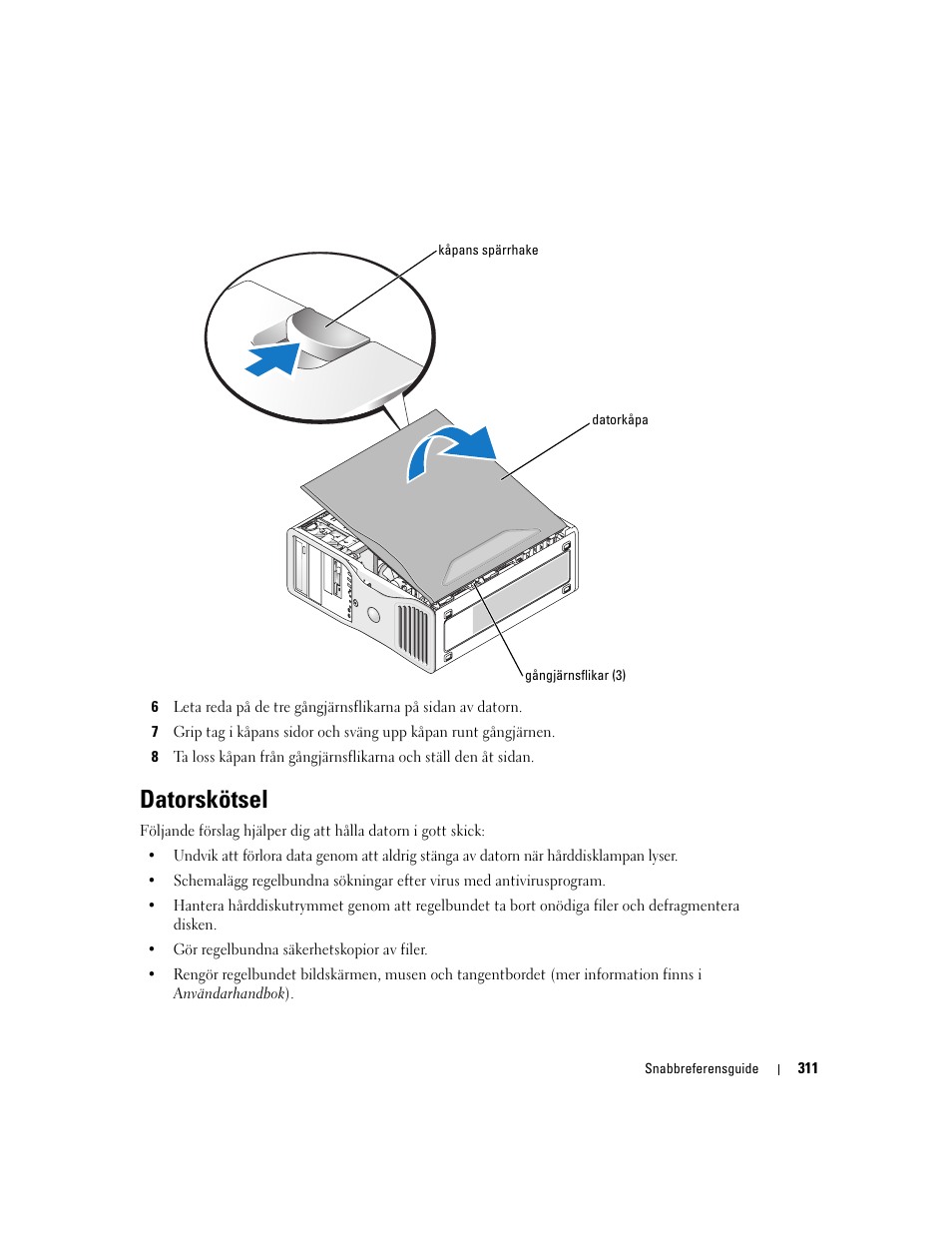 Datorskötsel | Dell Precision 380 User Manual | Page 311 / 372