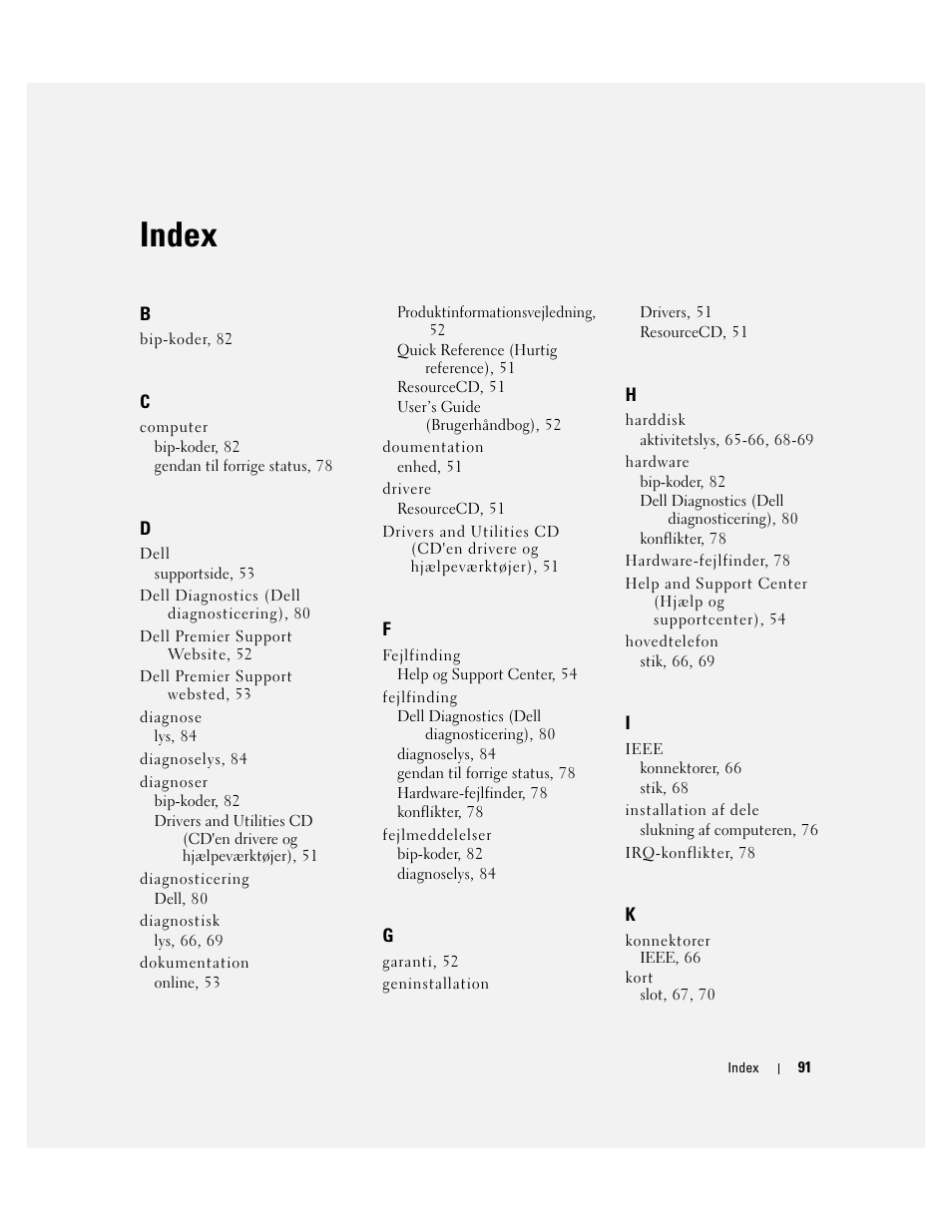 Index | Dell Precision 380 User Manual | Page 91 / 372