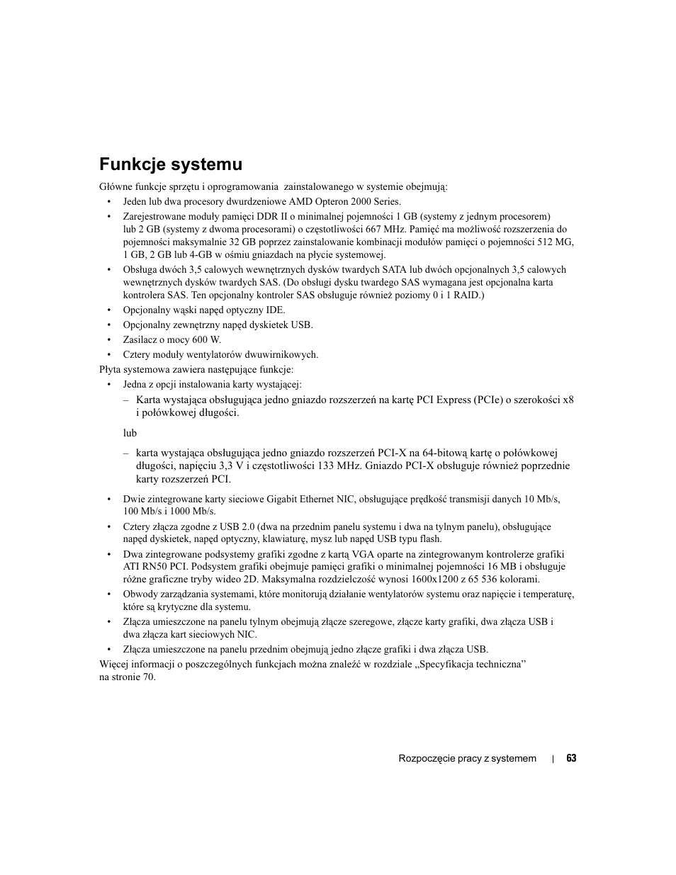 Funkcje systemu | Dell PowerEdge SC1435 User Manual | Page 65 / 110
