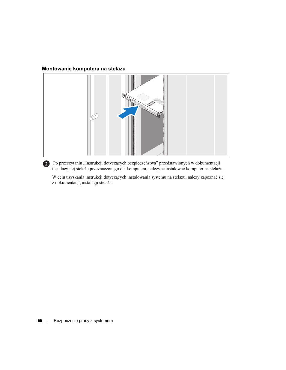 Montowanie komputera na stelażu | Dell PowerEdge SC1435 User Manual | Page 68 / 110