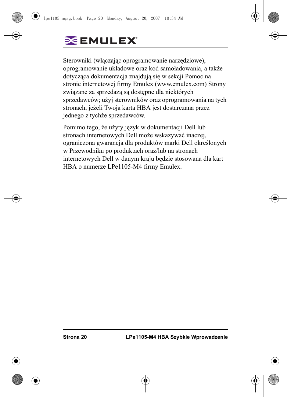 Dell POWEREDGE M905 User Manual | Page 20 / 20