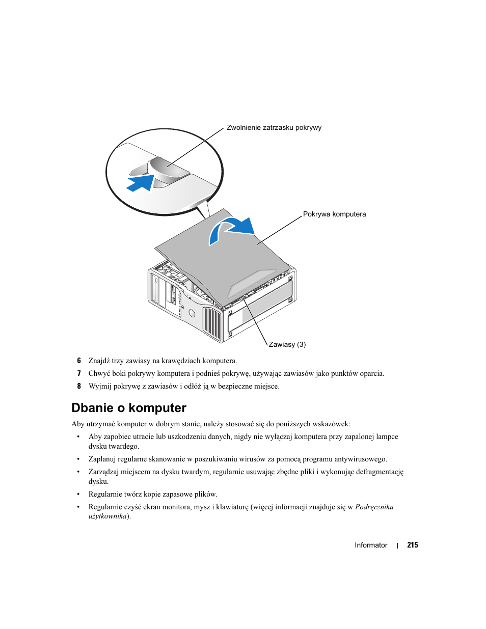 Dbanie o komputer | Dell Precision 390 User Manual | Page 215 / 368