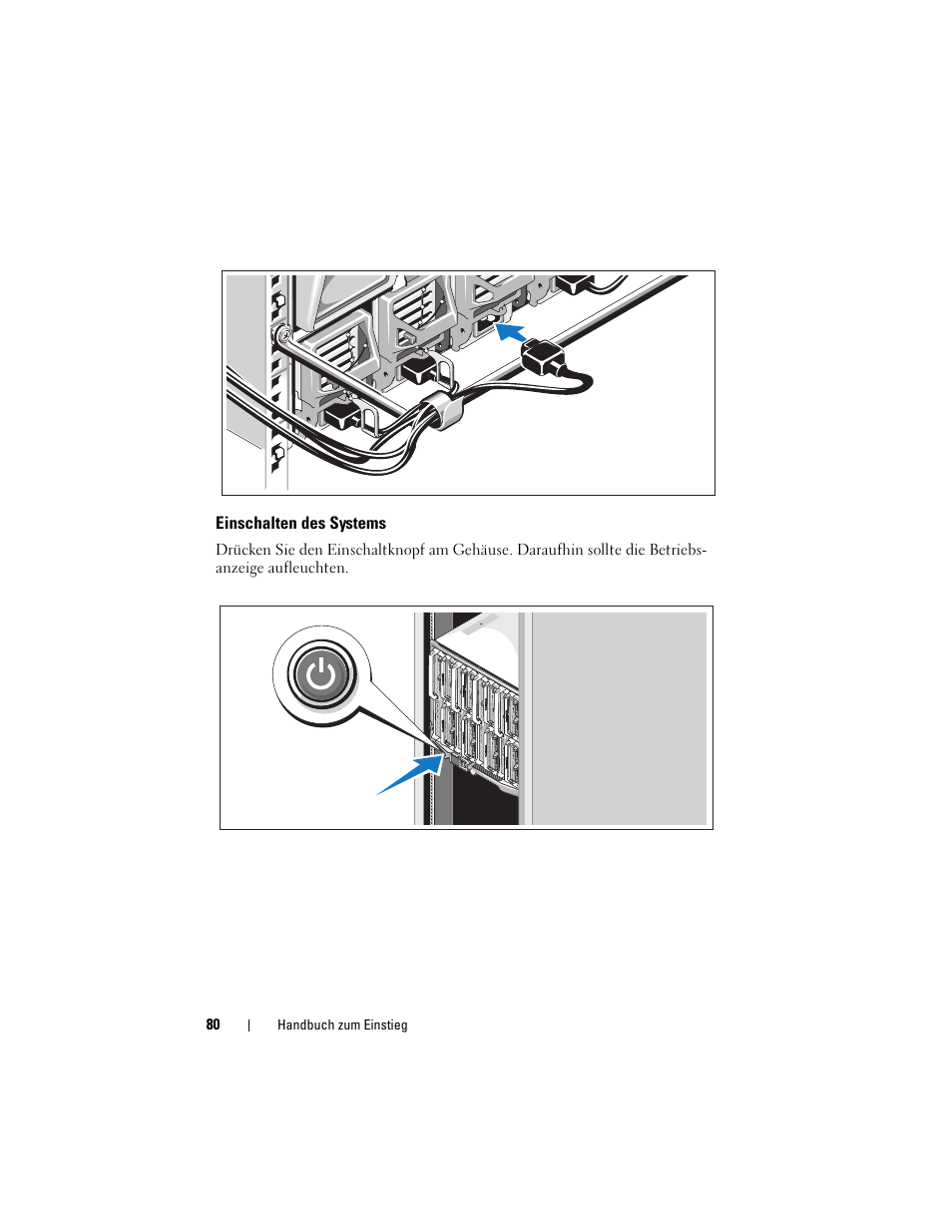 Einschalten des systems | Dell PowerEdge M600 User Manual | Page 82 / 201