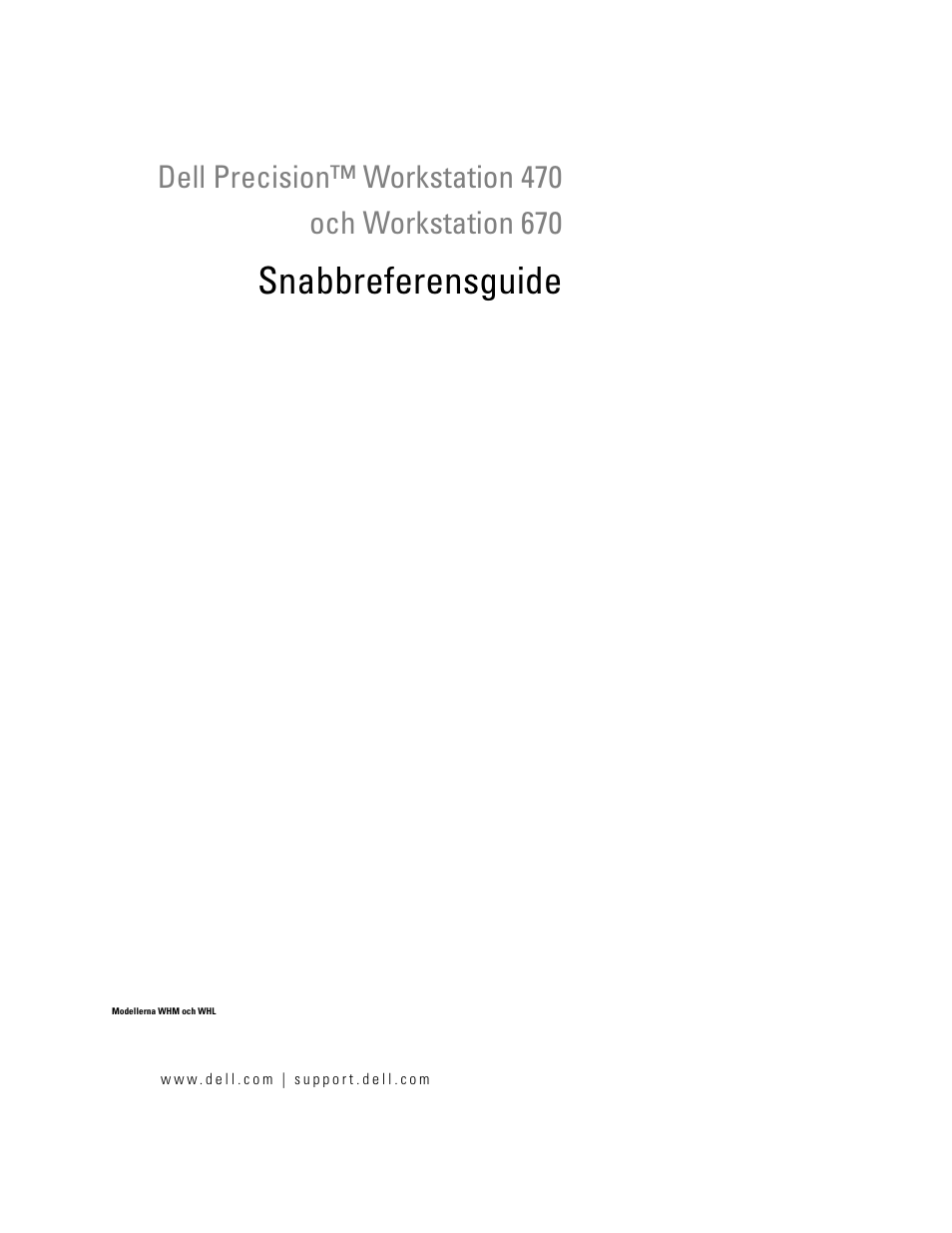 Snabbreferensguide | Dell Precision 670 User Manual | Page 251 / 328