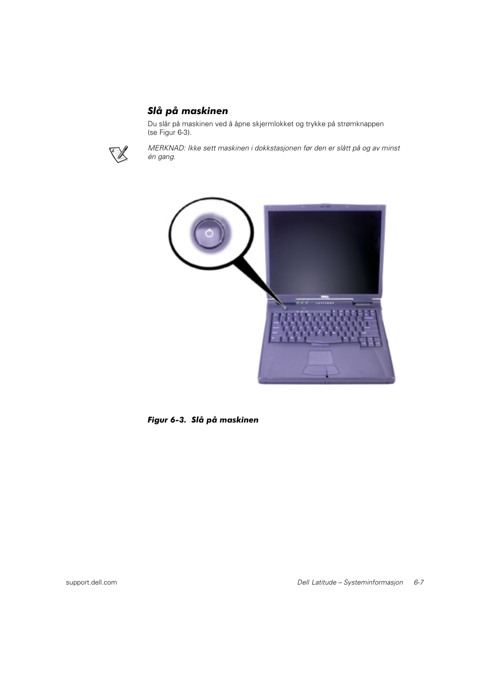 Slå på maskinen | Dell Latitude C800 User Manual | Page 100 / 215