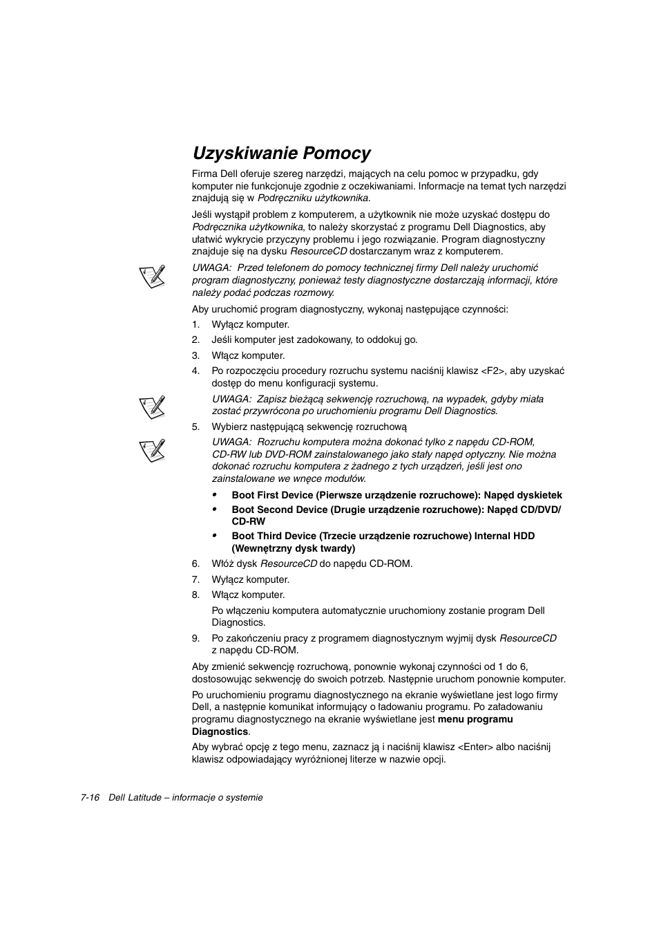 Uzyskiwanie pomocy | Dell Latitude C800 User Manual | Page 127 / 215